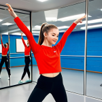 **

"A vibrant and energetic dance studio scene. A young woman, fully clothed in stylish, comfortable dance attire, practices the shoulder movements from ITZY's 'WANNABE'. The room features mirrors and motivational posters. Perfect anatomy, correct proportions, natural pose, well-formed hands, proper finger count, professional lighting, bright colors, safe for work, appropriate content, fully clothed, professional, family-friendly."

**